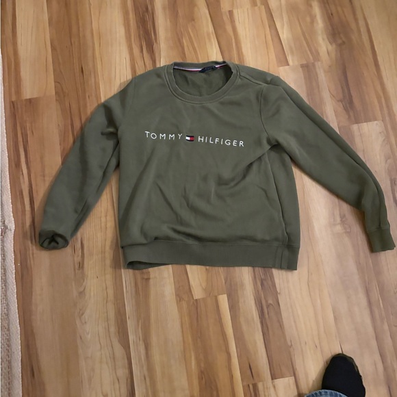 Tommy Hilfiger Khaki Sweatshirt woman’s medium gray shape - Picture 1 of 3